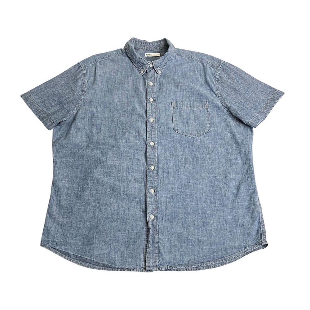 Sonoma Shirt Mens XL Blue Chambray Button Up Chest Pocket Classic Casual Preppy